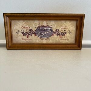 Rustic Framed Wine Art - Gallery Estate Vineyards Cabernet Sauvignon Decor
